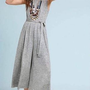 Anthropologie Meadow Rue, jumper romper, silver, Size M with belt, lined